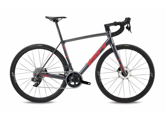 Rennrad in der Seitenansicht in grau