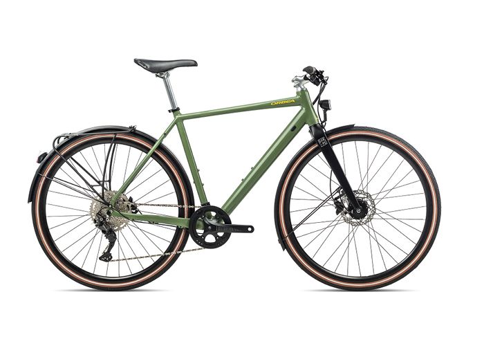 Ein grünes Citybike in der Seitenansicht