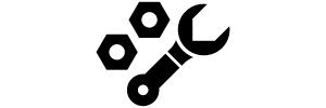 Icon eines Schraubenschlüssels und zwei Schraubenmuttern.