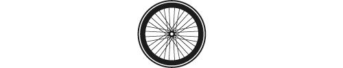 Icon eines Fahrradreifens mit Speichen.